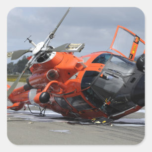 Sticker Carré L'hélicoptère Dolphin MH-65 s'est écrasé à l'aérop