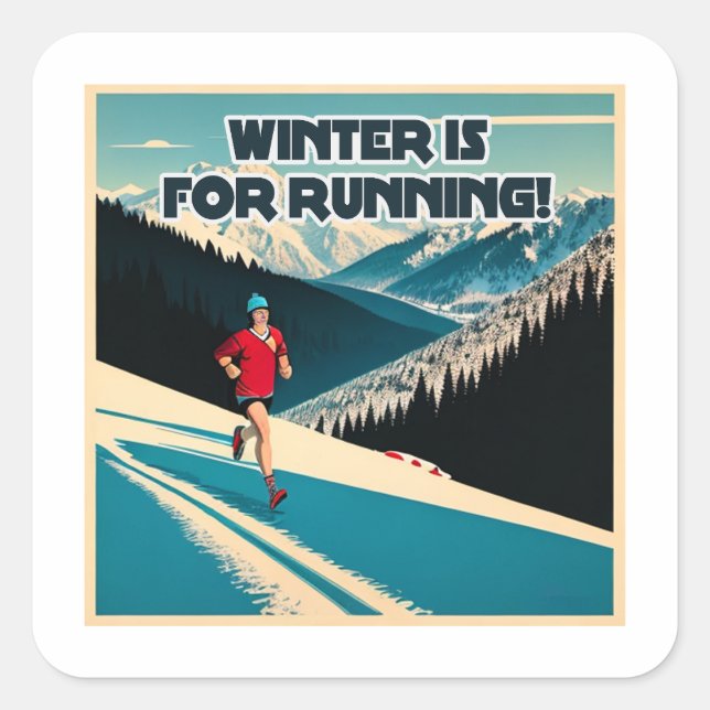 Sticker Carré L'Hiver Est Pour La Course (Devant)