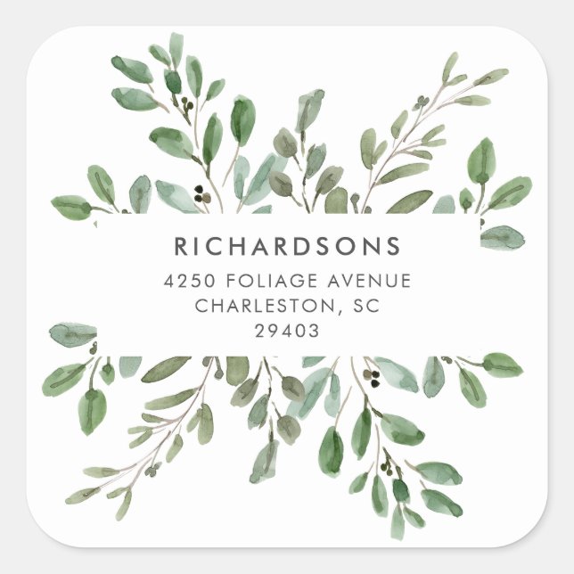 Sticker Carré Liage minimal | Adresse de retour (Devant)