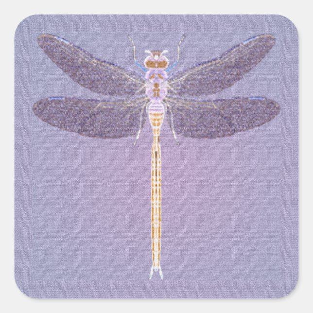 Sticker Carré libellule violette (Devant)