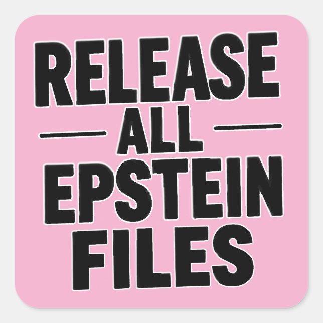 Sticker Carré Libérer tous les fichiers Epstein (Devant)