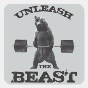 Sticker Carré Libérez La Motivation De La Bête Gym