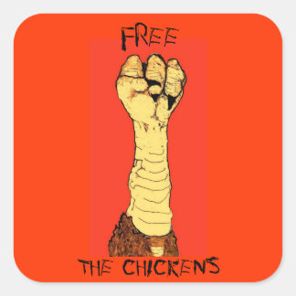 Sticker Carré Libérez l'autocollant poulets