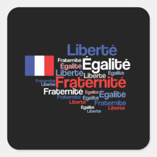 Sticker Carré Liberté, Égalité, devise nationale française d