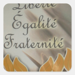Sticker Carré Liberté, Égalité, Fraternité : Futur prospère