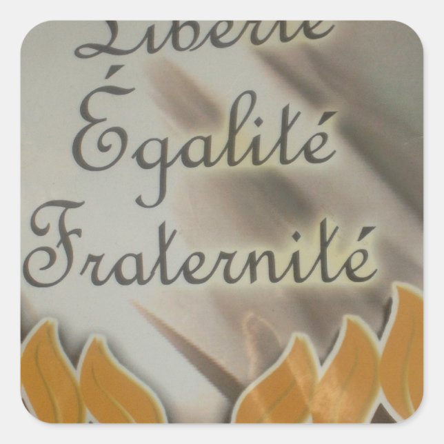 Sticker Carré Liberté, Égalité, Fraternité : Futur prospère (Devant)