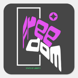 Sticker Carré Liberté - Etat de liberté