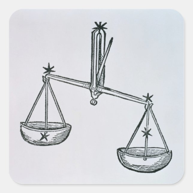 Sticker Carré Libra (les Scales) une illustration de "Poeti" (Devant)