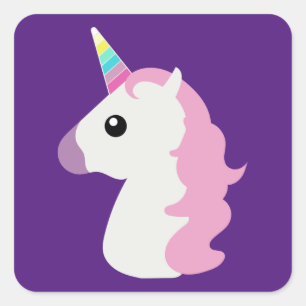 Sticker Carré Licorne d'Emoji