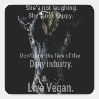 Sticker Carré Lies (laiterie) Animal Rights design par Marlaina