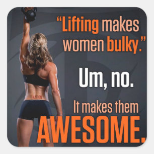 Sticker Carré Lifting rend les femmes géniales - Gym Inspiration
