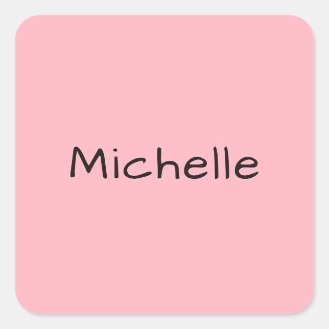 Sticker Carré Light Pink Professional Unique Casual Handwriting (Devant)