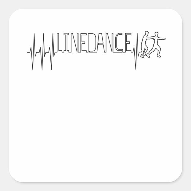 Sticker Carré Ligne d'alignement Danse Heartbeat (Devant)
