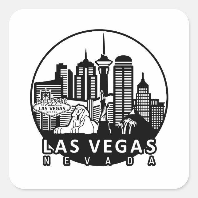 Sticker Carré Ligne d'atterrissage de Las Vegas (Devant)