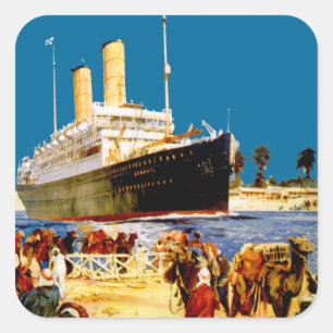 Sticker Carré Ligne de l'Orient vers l'Australie