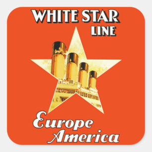 Sticker Carré Ligne d'étoile blanche
