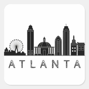 Sticker Carré Ligne d'horizon stylisée d'Atlanta Géorgie moderne