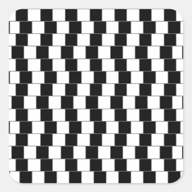 Sticker Carré Lignes d'illusion optique Carré noir (Devant)