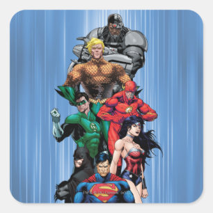 Sticker Carré Ligue de la justice - Groupe 3