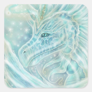 Sticker Carré L'imaginaire du dragon "Starlight" par Renee Lavoi