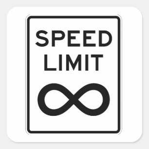 Sticker Carré Limite de vitesse - infinity!