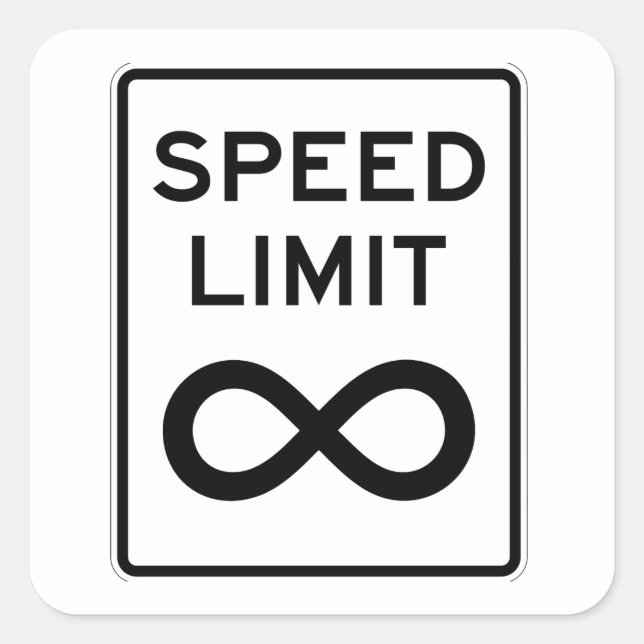 Sticker Carré Limite de vitesse - infinity! (Devant)