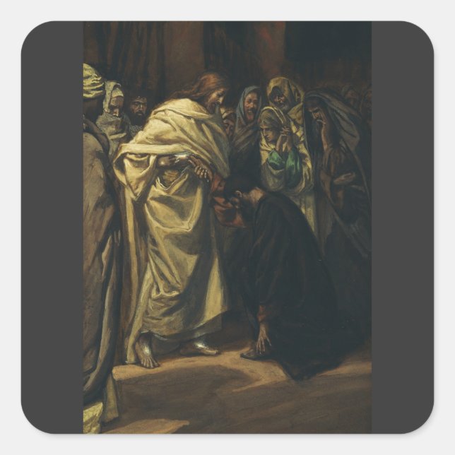 Sticker Carré L'incrédulité de Saint Thomas par James Tissot (Devant)