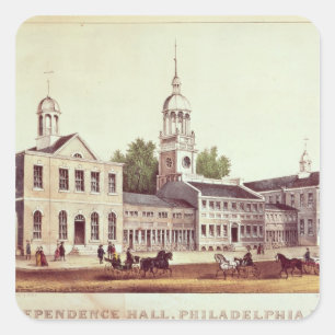 Sticker Carré L'indépendance Hall, Philadelphie