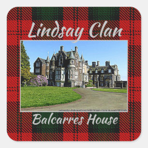 Sticker Carré Lindsay Clan Balcarres House & Tartan