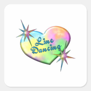Sticker Carré Line Dancing Big Heart