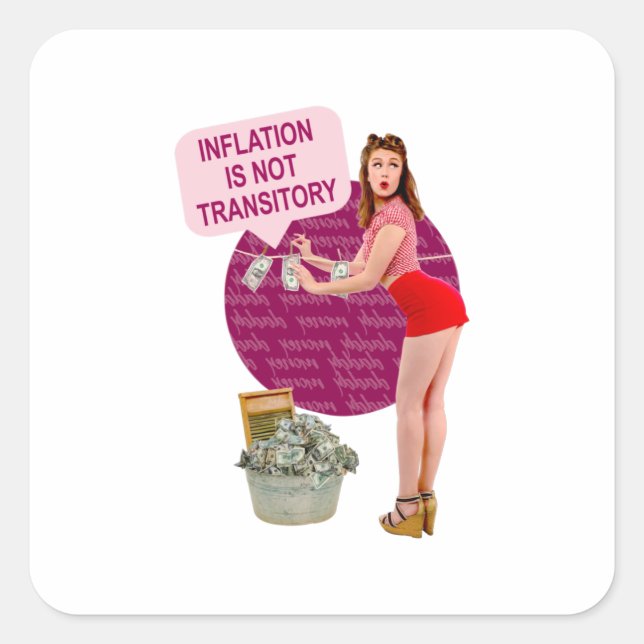 Sticker Carré L'inflation n'est pas transitoire (Devant)