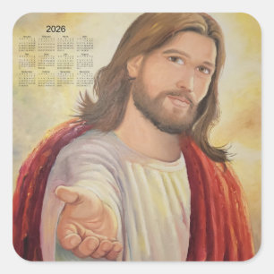Sticker Carré L'Invitation Divine : Jésus Calendrier 2026