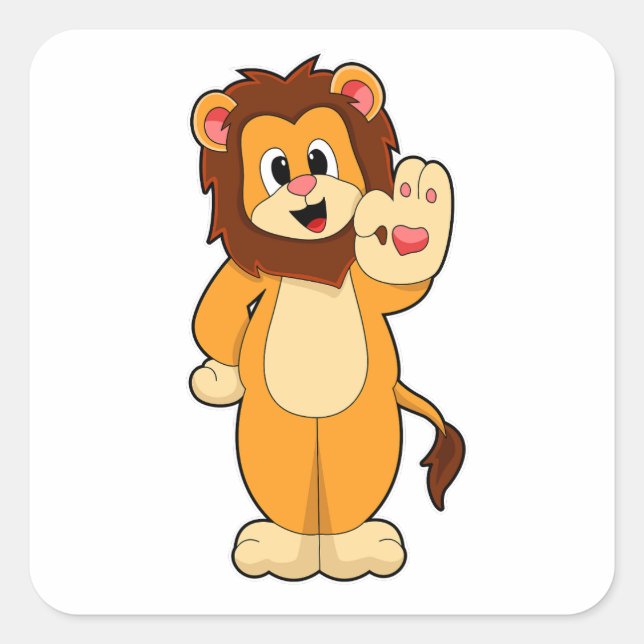Sticker Carré Lion avec Mane (Devant)