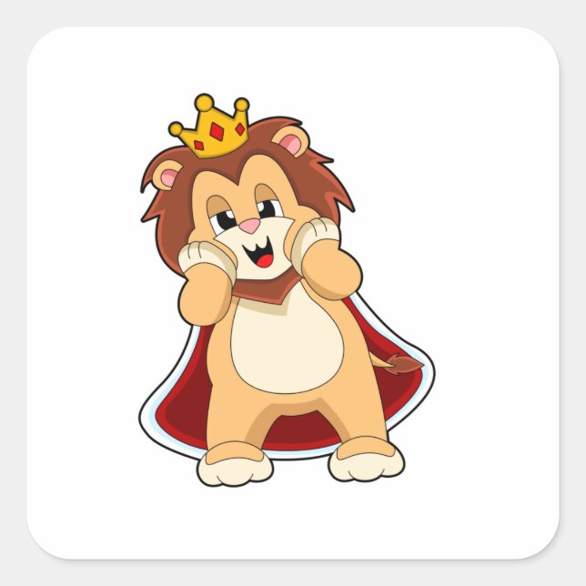 Sticker Carré Lion comme roi avec Couronne.PNG (Devant)