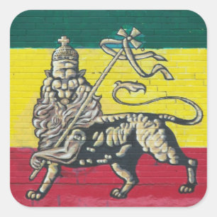 Sticker Carré Lion d'autocollant de Judah
