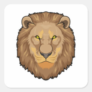 Sticker Carré Lion en colère