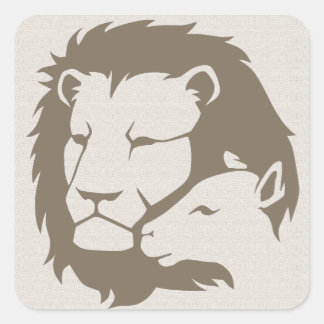 Sticker Carré Lion et The Lamb