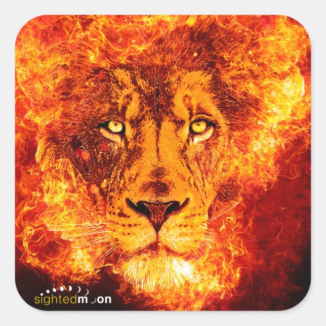 Sticker Carré Lion flamand de Juda (Devant)
