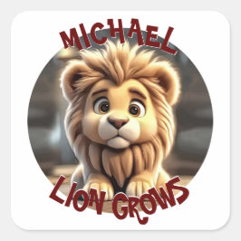 Sticker Carré Lion Grows