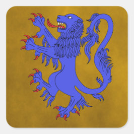 Sticker Carré Lion Rampant Azure