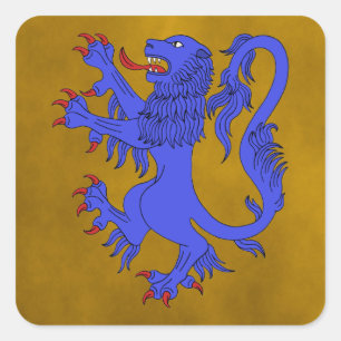 Sticker Carré Lion Rampant Azure