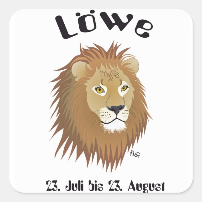 Sticker Carré Lion - Signes du cercle animal (Devant)
