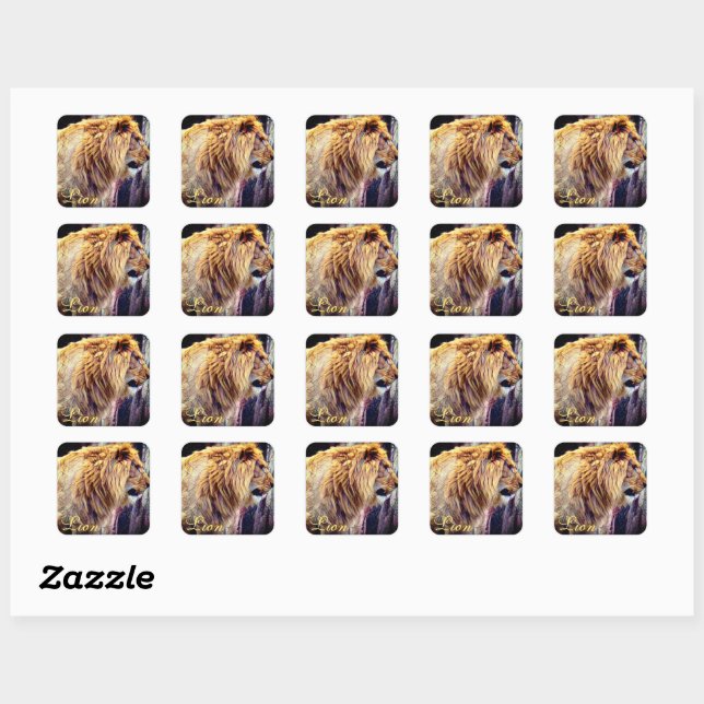 Sticker Carré Lion [Square Seal] (Feuille)