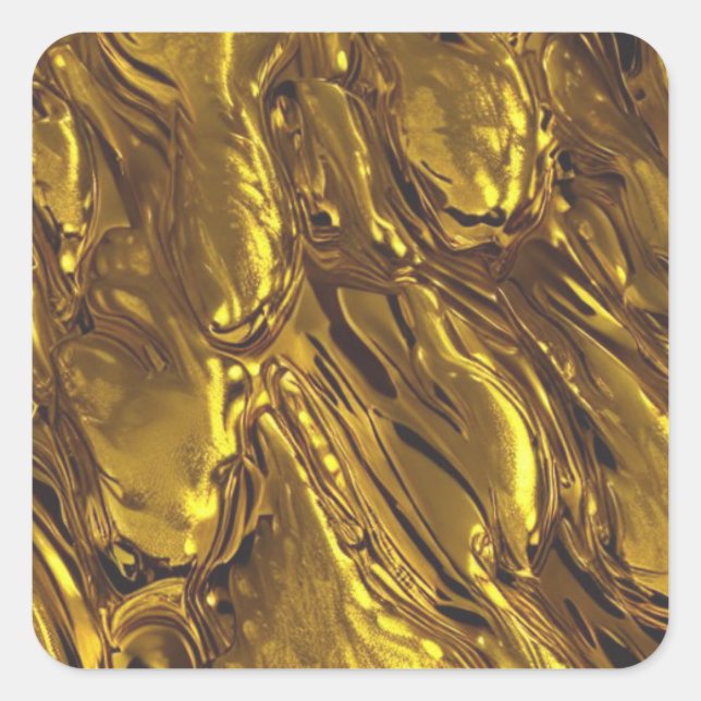 Sticker Carré Liquide d'or (Devant)