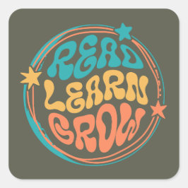Sticker Carré Lire Apprendre Croissance