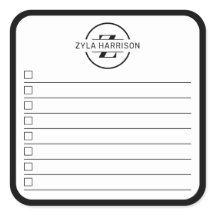 Liste de tâches à faire avec monogramme noir et bl