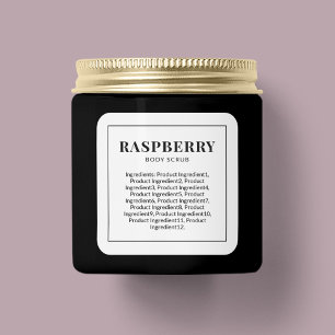 Sticker Carré Liste des ingrédients de la frontière noire modern