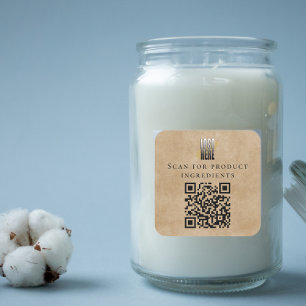 Sticker Carré Liste des ingrédients du logo du code QR professio