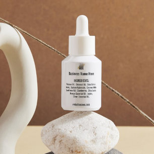 Sticker Carré Liste d'ingrédients avec le site du logo en blanc