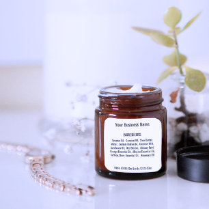 Sticker Carré Liste d'ingrédients personnalisée Soap artisanal S